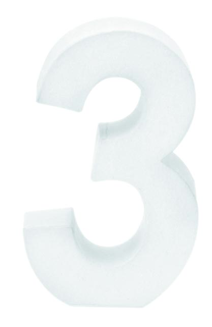 Papp-Zahl 3 10x3,5cm